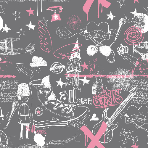 Design: london graffiti by etpourquoipaslalune, un petit air de londres façon graffiti tout en douceur... allez allez... on traverse la manche et on voyage !