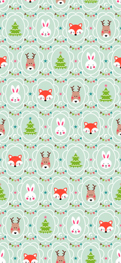 Design: Christmas_Forest, Motif réalisé pour le concours "C'est bientôt Noël".
Motif répétitif illustrant un noël en forêt.  La résolution du motif est bloqué, un médaillon mesure 3,5 cm.