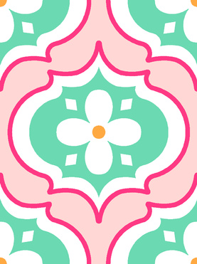 Design: Médina pink, Motif Médina pink d'inspiration orientale. Pour voir le rendu du motif sur tissu, rendez-vous sur mon blog : http://tiboudpapier.blogspot.fr/. N'hésitez pas à me contacter pour toutes questions.