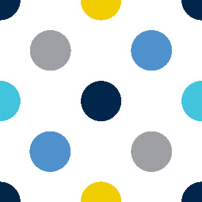 Design: pois bleu blanc gris, 