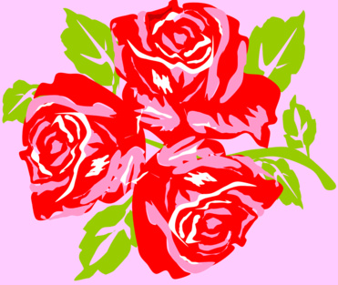 Design: Big Trois Fleurs rose, Big trois Fleurs dans fund rose