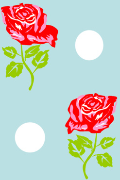 Design: Fleus bleu, Fleurs dans fund bleu avec des boulrd