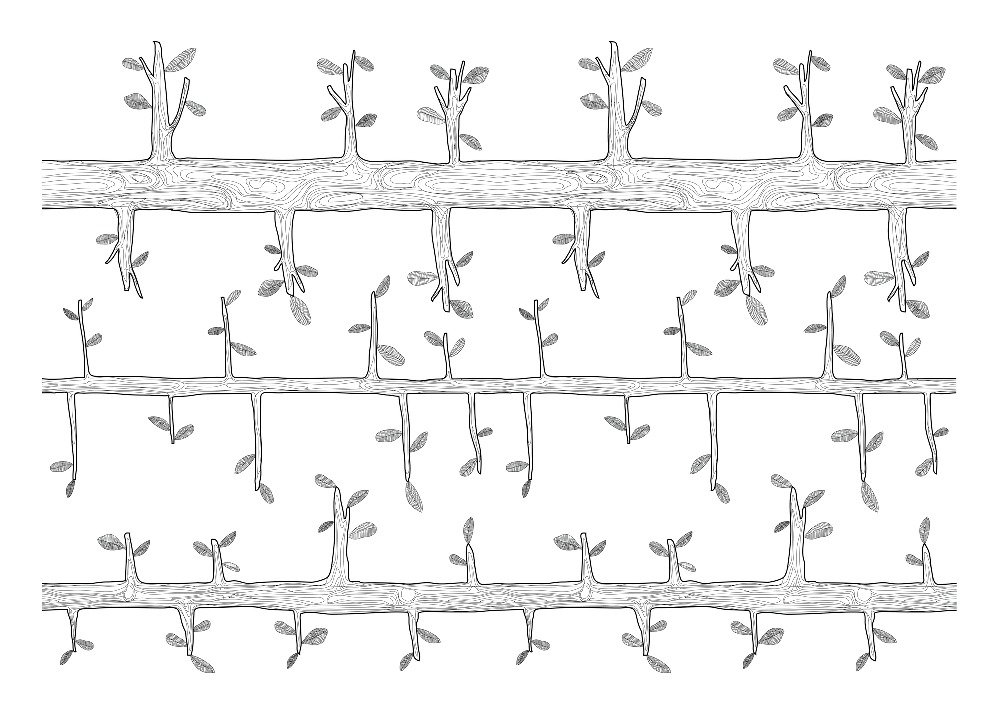 Design: Tree - Torchon 1, Torchon 1 de la série de "Tree"
(Format 50x70cm / coupon)