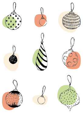 Design: Pour Noël, ne vous mettez pas en boule! , Il n'y a pas de Noël sans sapin, et pas de sapin sans jolies boules de Noël!

Illustrations à la mains, couleurs et agencement retravaillés par ordinateur. 