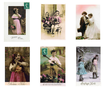 Design: Enfants d'autrefois, Les enfants d'Autrefois vous saluent. Ces petits minois sortent tout droit des Années 1900, les cartes postales étaient Reine à cette époque. Ces clichés désuets et rétro viendront embellir une de vos créations, que ce soit sur un sac, un porte monnaie ou une broche...  laissez voguer votre imagination.