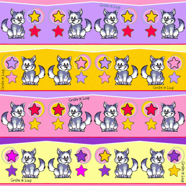 Design: loup & étoile fille, 