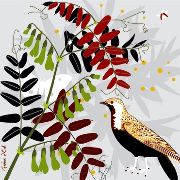 Design: L'oiseau, Grain d'Cel vous propose des motifs ou illustrations destinés à la décoration intérieure.

L'oiseau fait partie d'une série de 3.