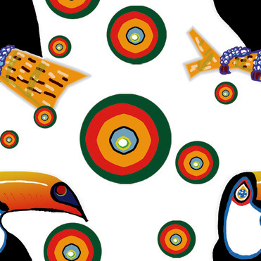 Design: Toucan blanc, Toucan dessiné par mon père, l'artiste peintre Claude Augsburger.