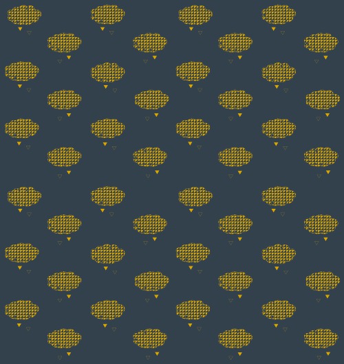Design: NuagesDco moutarde, Motif Nuages Dco couleur moutarde/bleu nuit / Univers décoration / mode / enfant