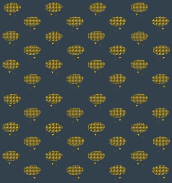 Design: NuagesDco moutarde, Motif Nuages Dco couleur moutarde/bleu nuit / Univers décoration / mode / enfant