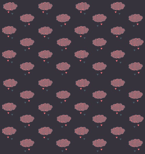 Design: Nuage Dcorail, Motif Nuages couleur Corail / Prune sombre / Univers Décoration / Mode / enfants