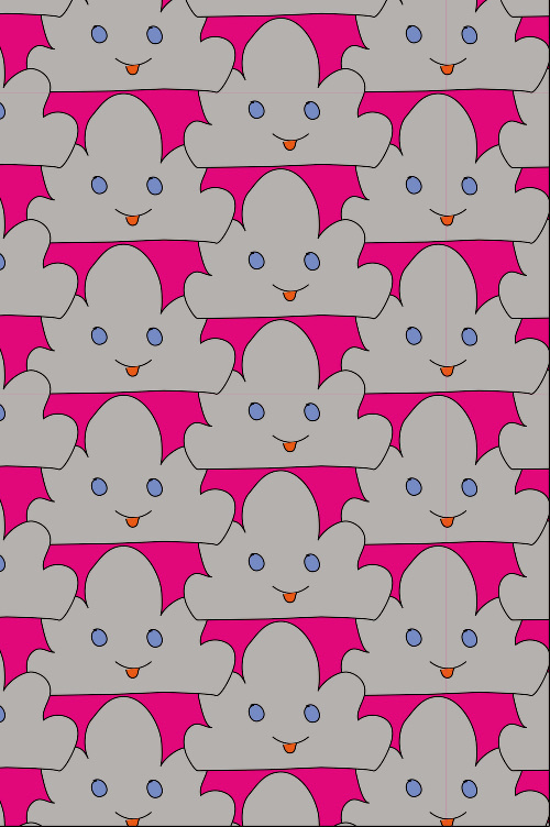 Design: muages sur fond rose, Nuages gris sur fond rose pour enfants