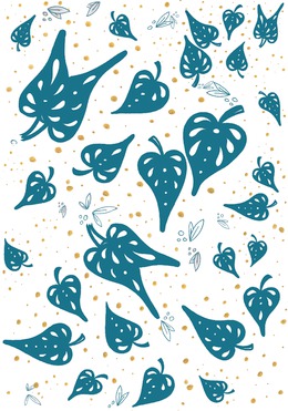 Design: Coeur de Feuilles, Des feuilles turquoises dans la fraîcheur d'un vent d'été.
