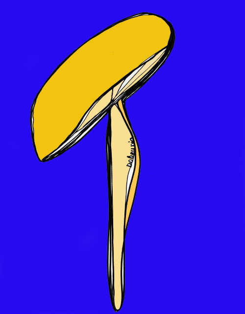 Design: yellow mushroom bleu, 