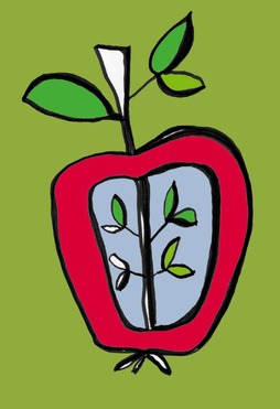Design: red apple, 
