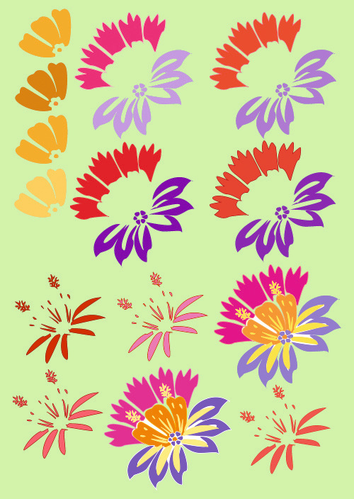 Design: fleur fond vert, motif floral liberty planche contemporaine impression indienne 
