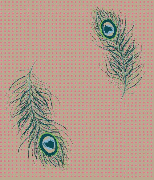 Design: motif plumetis de paon, 