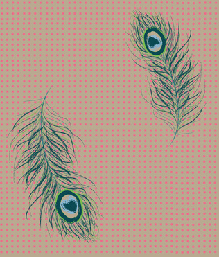 Design: motif plumetis de paon, 