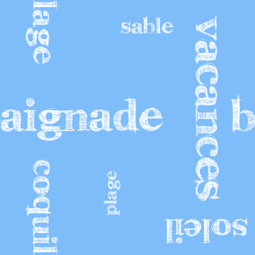 Design: Quand le ciel est bleu, <p>"Motif gagnant du concours " Un air de vacances ".&nbsp; En vente sur ce     site, ce tissu est imprim&eacute; en France, via un processus     &eacute;co-responsable."</p>