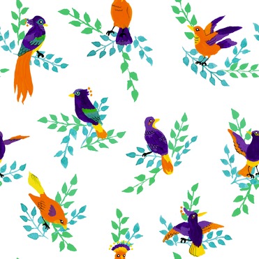 Design: Oiseaux light, Perroquet sur sa branche.