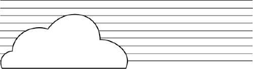 Design: Sur un nuage, Des nuages réalisés au trait créent un motif noir et blanc pour confectionner des sacs et des accessoires tous doux pour les grands et les petits . Motif réalisé pour le livre "Les Sacs et Tote Bags: 25 créations DIY".