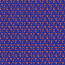 Design: notes orange n' blues : répétition de petites notes oranges sur un fond bleu