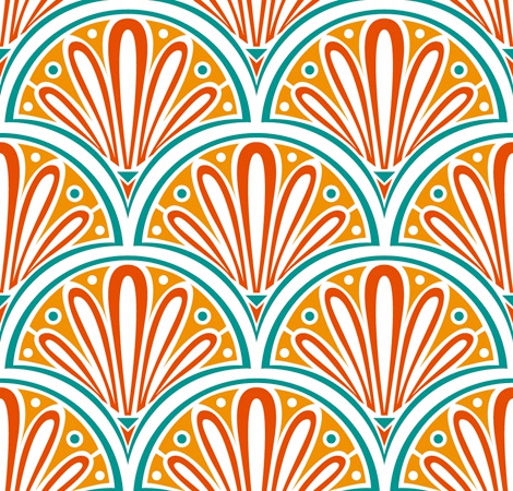 Design: Années 20, Motif autour du thème des années 20.. thème vintage, retro avec des couleurs vitaminés.
