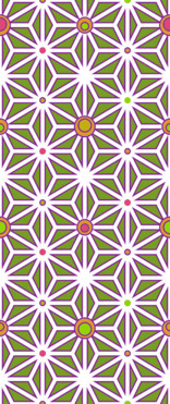 Design: Ashanoha blanc violet vert rose orange jaune, 