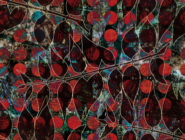 Design: ALICIA  ©2014 Marie Bazin, ALICIA prend des airs de rentrée....Feuillage et points savamment unis pour créer un motif all over original et qui mettra toutes vos créations en valeur.