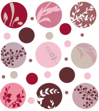 Design: Flowers by Marevann, Cercles fleuris dans un camaieu de couleurs, raffiné et frais.