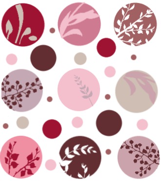 Design: Flowers by Marevann, Cercles fleuris dans un camaieu de couleurs, raffiné et frais.