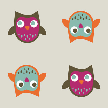 Design: Chouettes by Mme Grenadine, <p>Motif gagnant du concours "Les couleurs de Sam'Oz" avec 180 votes ! Achetez-le pour emballer vos cadeaux, faire des rideaux dans une chambre d'enfant etc. Ce tissu est imprim&eacute; en France, via un processus &eacute;co-responsable.</p>