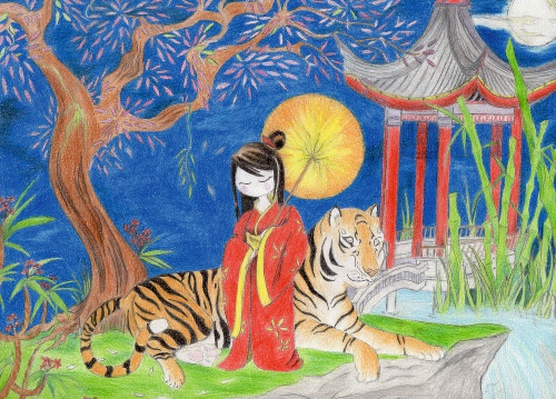 Design: asia, Voyage en chine avec une Geisha et son tigre