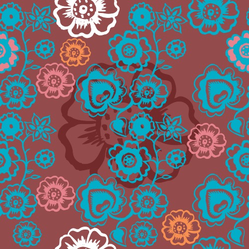 Design: Les fleurs Marsala et Scuba blue, Tangerine, Scuba blue, Strawberry Ice et Marsala… pour une image fleurie