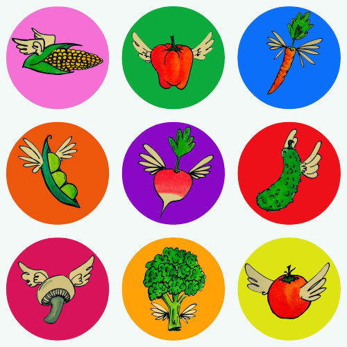 Design: Flying veggies, 