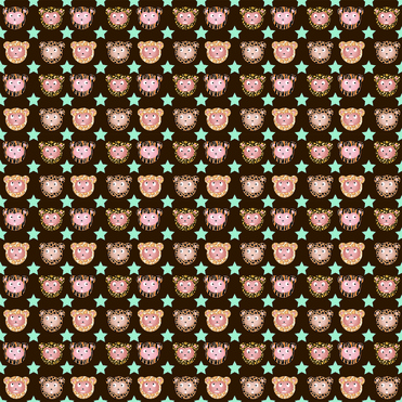 Design: ani mo, petites têtes d'animaux avec différentes fourrures