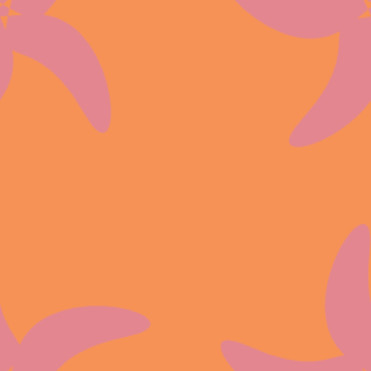 Design: Etoiles Strawberry Ice sur fond Tangerine, Un jeu d'étoiles... Au premier coup d’œil on aperçoit des étoiles de mer, toutes en rondeur, mais si on s'approche un peu, on découvre en son centre une autre étoile, celle-ci plus géométrique. Et le tout dans un mariage des coloris Strawberry Ice et Tangerine.