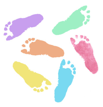 Design: Petits pies de bébé, Illustration des petits pies de bébé, idéal pour une chambre d'enfant ! 